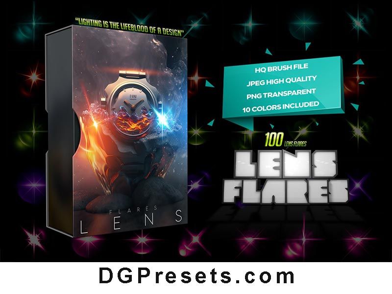 100 Lens Flares Lighting Effects Free Preview