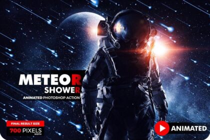 Animated Meteor Shower Photoshop Action Free Presets Preview