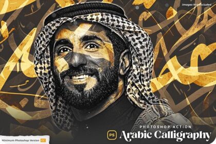 Arabic Calligraphy Photoshop Action Free Presets Preview