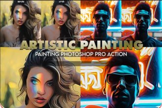 Artistic Painting Photoshop Action Free Presets Preview