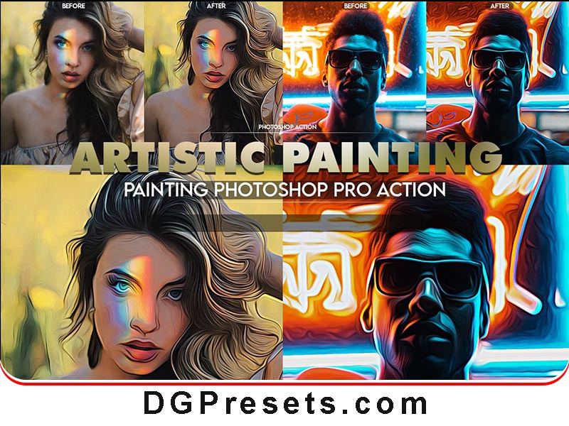 Artistic Painting Photoshop Action Free Presets Preview