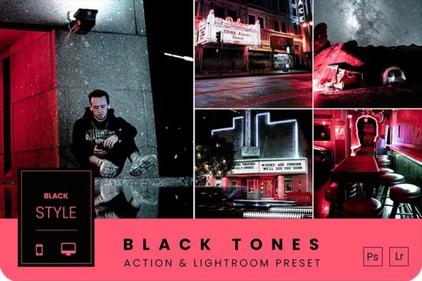 Black Tones Photoshop Action and Lightroom Preset Free Download Preview