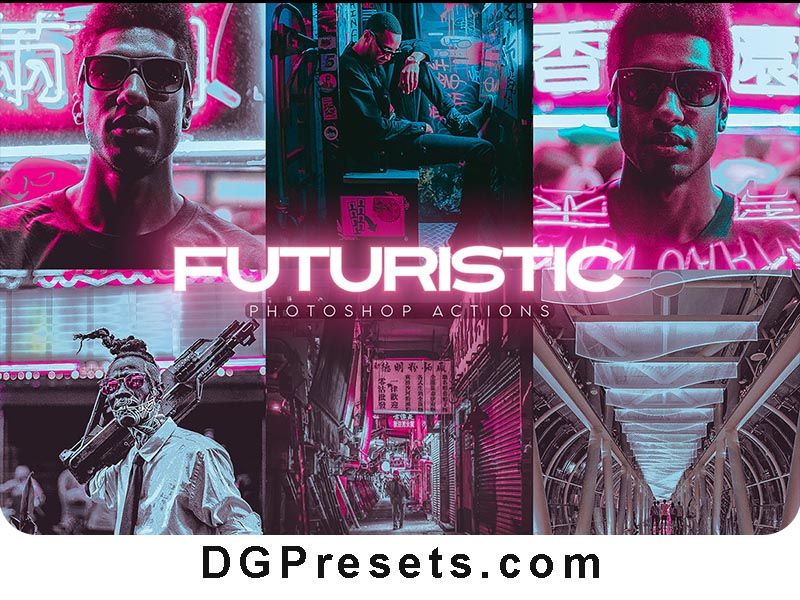 Futuristic Photoshop Actions Free Presets Preview