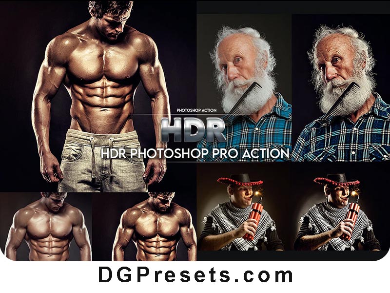 HDR Photoshop Pro Action Free Presets Preview