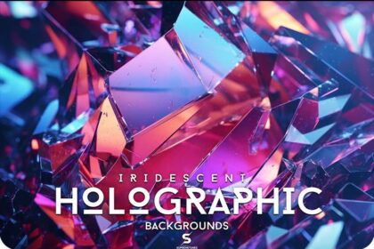 Holographic Iridescent Glass Backgrounds Free Preview