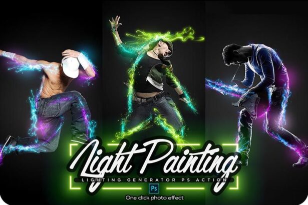 Light Painting Photoshop Action Free Presets Preview