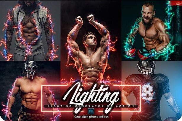 Lightning Power Photoshop Action Free Presets Preview