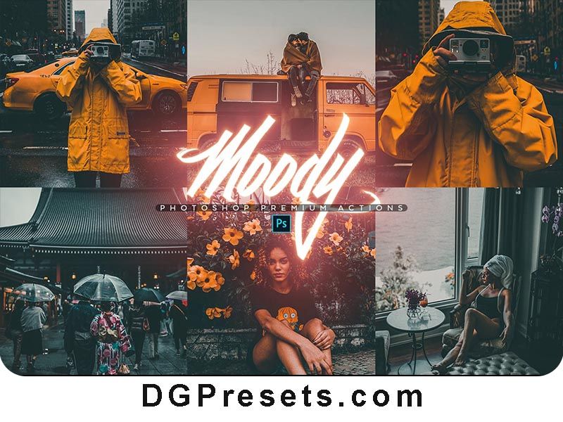 Moody Photoshop Actions Free Presets Preview