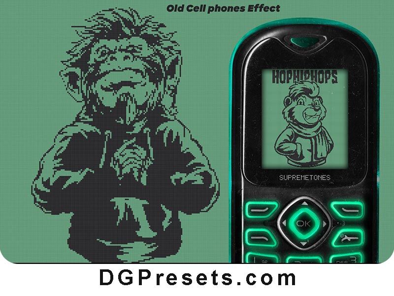 Old Cell Phone Photoshop Effect Action Free Presets Preview