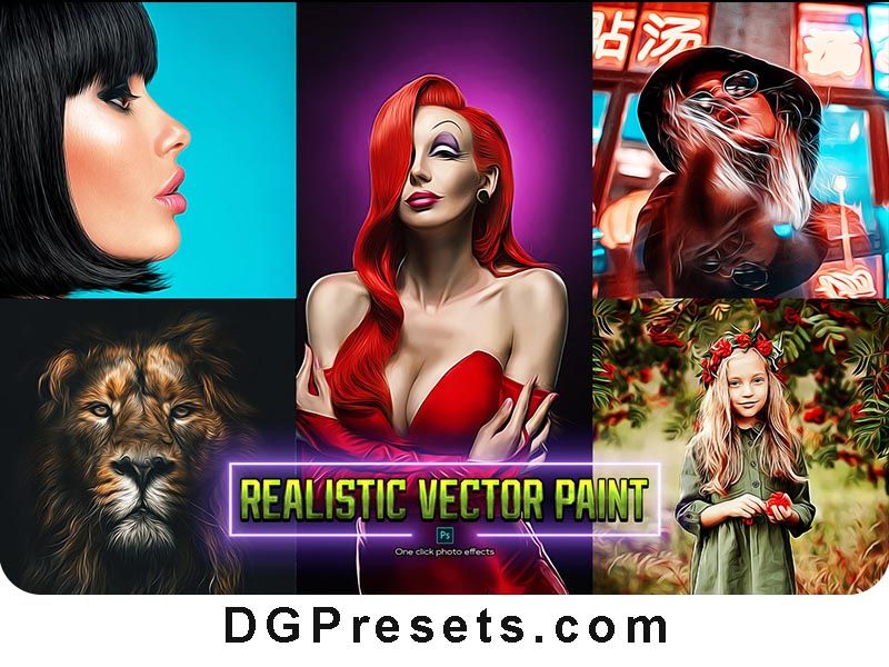 Realistic Vector Painting RVP Photoshop Action Free Preview