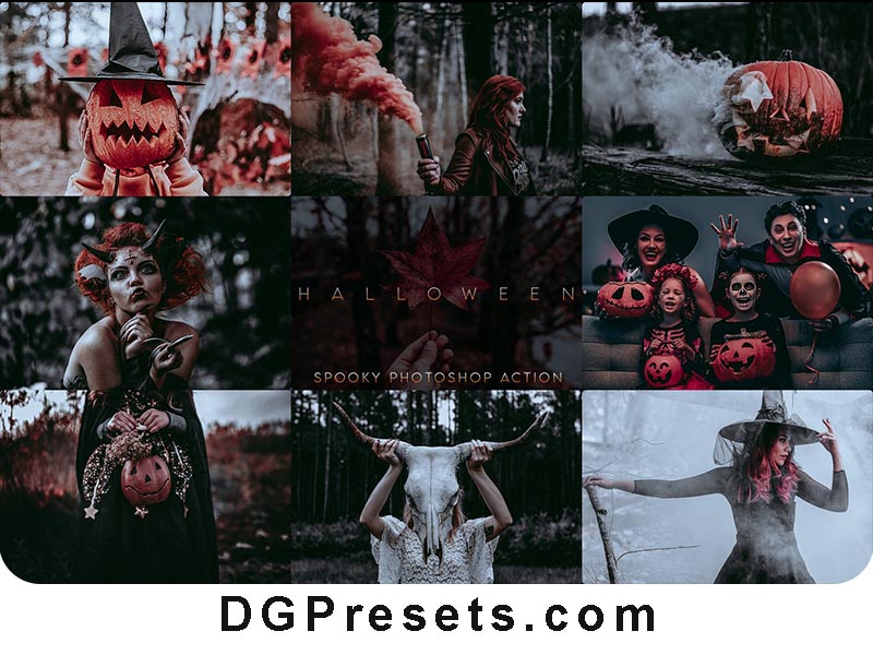 Scary Halloween Photoshop Action Free Presets Preview