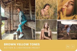 Yellow Brown Tones Photoshop Action and Lightroom Presets Free Download Preview