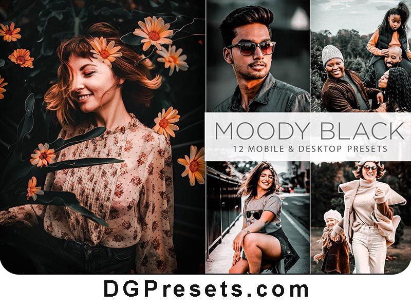 12 Moody Black Lightroom Presets Free Download Preview