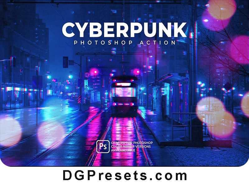 Cyberpunk Photoshop Action Free Download Preview