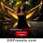 Gold Glitter Wings PNG Overlay Free Download Preview