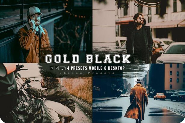 Gold and Black Lightroom Presets Mobile and Desktop Free Download Preview