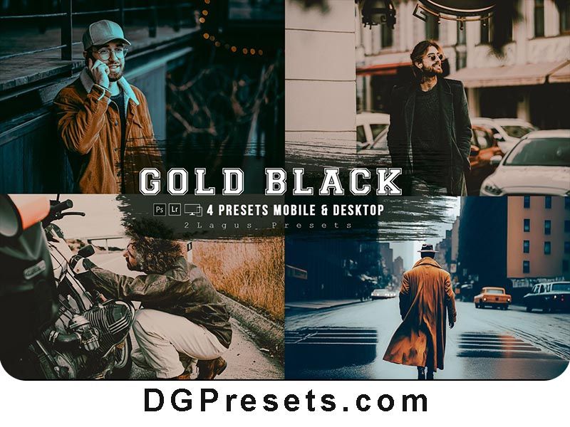 Gold and Black Lightroom Presets Mobile and Desktop Free Download Preview