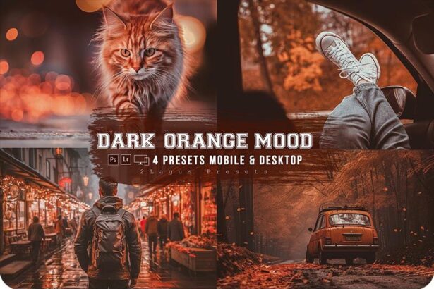 Orange Dark Mood Lightroom Presets Mobile and Desktop Free Download Preview